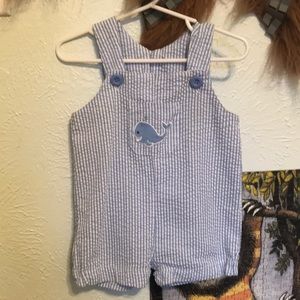 9 month Seersucker Overalls